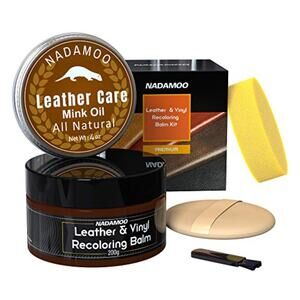 NADAMOO Dark Brown Leather Recoloring Balm with Mink Oil Leather Conditioner